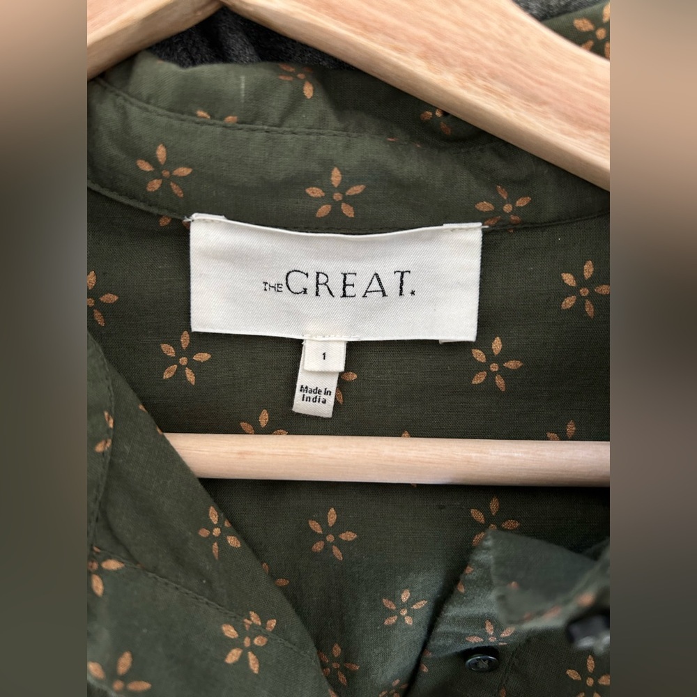 THE GREAT. Olive Green Button Down Shirt - Picture 7 of 15